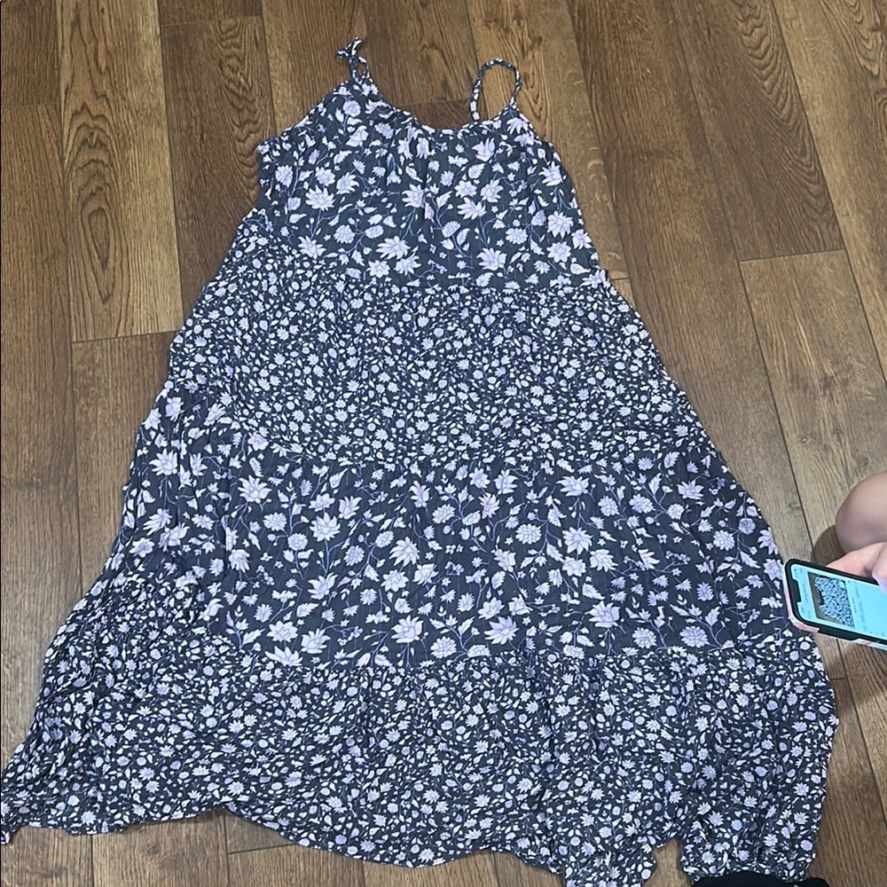 Universal Thread Floral Maxi Dress - Navy and White
